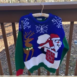 Lord & Taylor Santa and Rudolf sweater